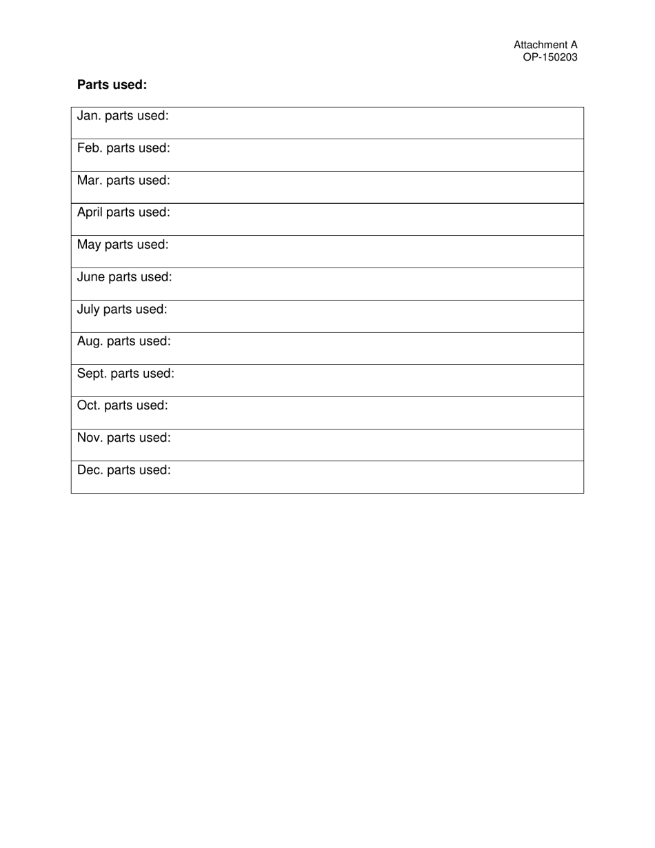 DOC Form OP-150203 Attachment A Preventive Maintenance Equipment List - Oklahoma, Page 3
