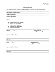 DOC Form OP-150203 Attachment A Preventive Maintenance Equipment List - Oklahoma, Page 6