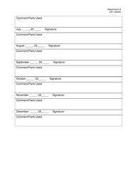 DOC Form OP-150203 Attachment A Preventive Maintenance Equipment List - Oklahoma, Page 9