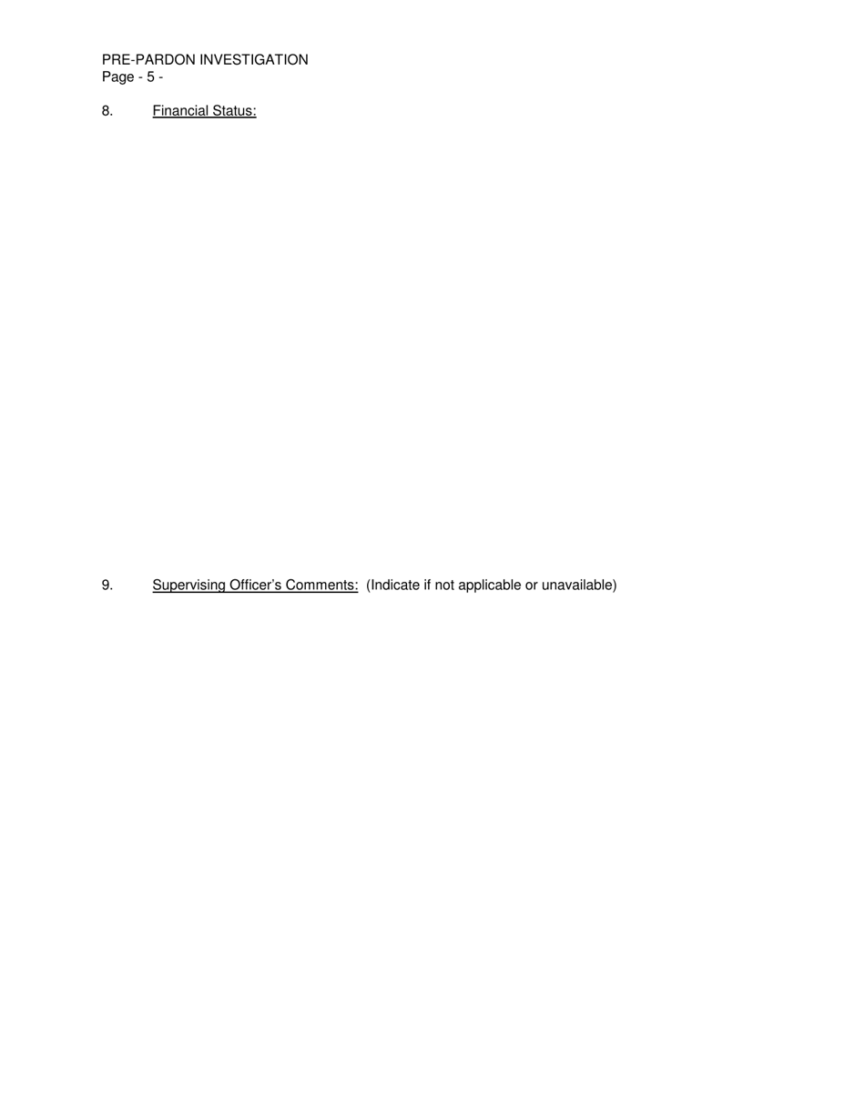 DOC Form OP-160301A Pre-pardon Investigation - Oklahoma, Page 5