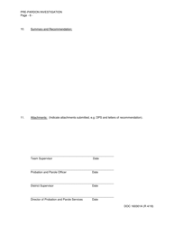 DOC Form OP-160301A Pre-pardon Investigation - Oklahoma, Page 6