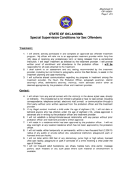 Document preview: DOC Form OP-160601 Attachment H Special Supervision Conditions for Sex Offenders - Oklahoma