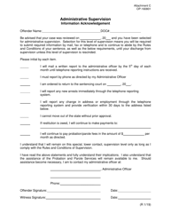 Document preview: DOC Form OP-160801 Attachment C Administrative Supervision - Information Acknowledgement - Oklahoma