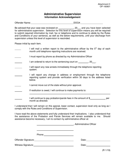 DOC Form OP-160801 Attachment C  Printable Pdf