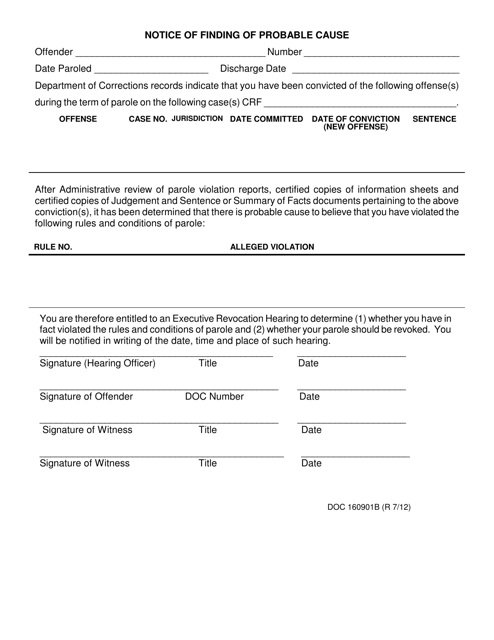 DOC Form OP-160901B Notice of Finding of Probable Cause - Oklahoma