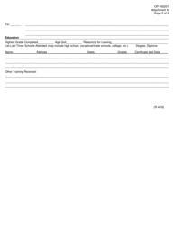 DOC Form OP-160201 Attachment A Personal History Sheet - Oklahoma, Page 5