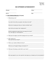 DOC Form OP-160601 Attachment A Sex Offender Autobiography - Oklahoma