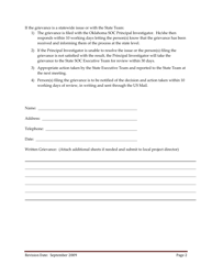 Grievance Policy/Form - Oklahoma Systems of Care - Oklahoma, Page 2