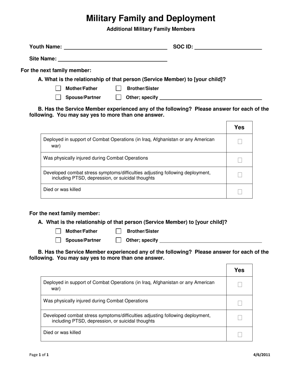Military Family and Deployment - Additional Military Family Members - Oklahoma, Page 1