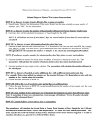 &quot;School Days to Hours Worksheet Instructions&quot; - Oklahoma