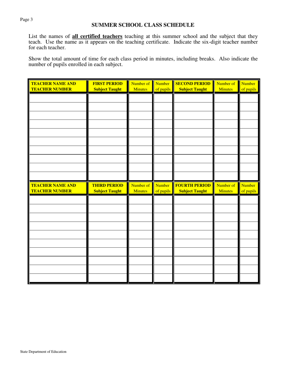 Summer School Accreditation Application Form - Oklahoma, Page 3