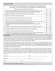 DEQ Form 606-004 No Exposure Certification (Nec) for Exclusion From the Pdes Multi-Sector General Permit Okr05 for Stormwater Discharges Associated With Industrial Activity - Oklahoma, Page 2
