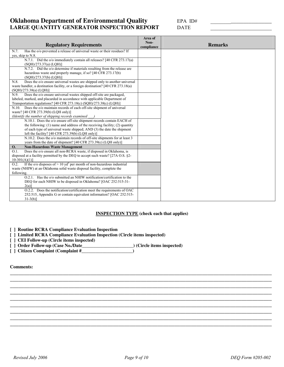 DEQ Form 205002 Fill Out, Sign Online and Download Printable PDF