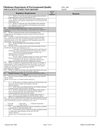 DEQ Form 205-006 Tsd Facility Inspection Report - Oklahoma, Page 7