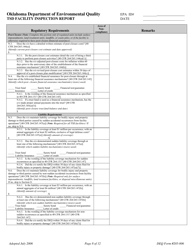 DEQ Form 205-006 Tsd Facility Inspection Report - Oklahoma, Page 8