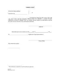 DEQ Form 515-020 Solid Waste Permit Modification Application - Oklahoma, Page 2