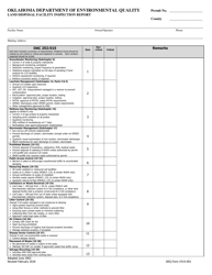 DEQ Form 515-851 &quot;Land Disposal Facility Inspection Report&quot; - Oklahoma