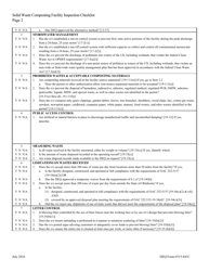 DEQ Form 515-841C Solid Waste Composting Facility Inspection Checklist - Oklahoma, Page 2