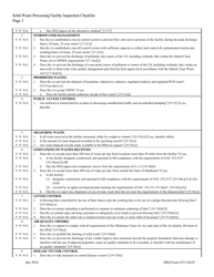 DEQ Form 515-841P Solid Waste Processing Facility Inspection Checklist - Oklahoma, Page 2
