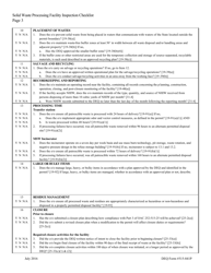 DEQ Form 515-841P Solid Waste Processing Facility Inspection Checklist - Oklahoma, Page 3