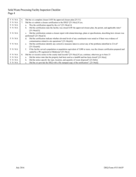 DEQ Form 515-841P Solid Waste Processing Facility Inspection Checklist - Oklahoma, Page 4