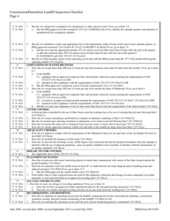 DEQ Form 515-853 Construction/Demolition Landfill Inspection Checklist - Oklahoma, Page 4