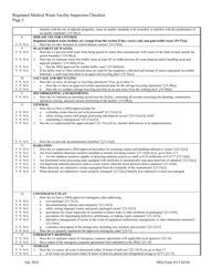 DEQ Form 515-841M Regulated Medical Waste Facility Inspection Checklist - Oklahoma, Page 2