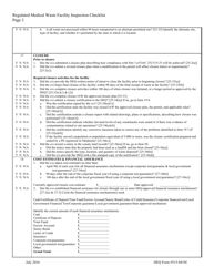 DEQ Form 515-841M Regulated Medical Waste Facility Inspection Checklist - Oklahoma, Page 3