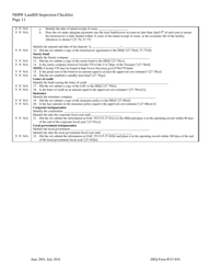 DEQ Form 515-854 Nhiw Landfill Inspection Checklist - Oklahoma, Page 11