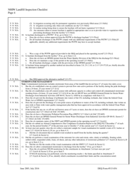 DEQ Form 515-854 Nhiw Landfill Inspection Checklist - Oklahoma, Page 4