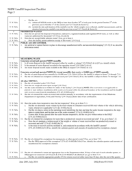 DEQ Form 515-854 Nhiw Landfill Inspection Checklist - Oklahoma, Page 5