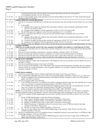 DEQ Form 515-854 Nhiw Landfill Inspection Checklist - Oklahoma, Page 6