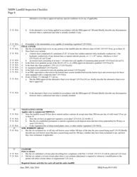 DEQ Form 515-854 Nhiw Landfill Inspection Checklist - Oklahoma, Page 8