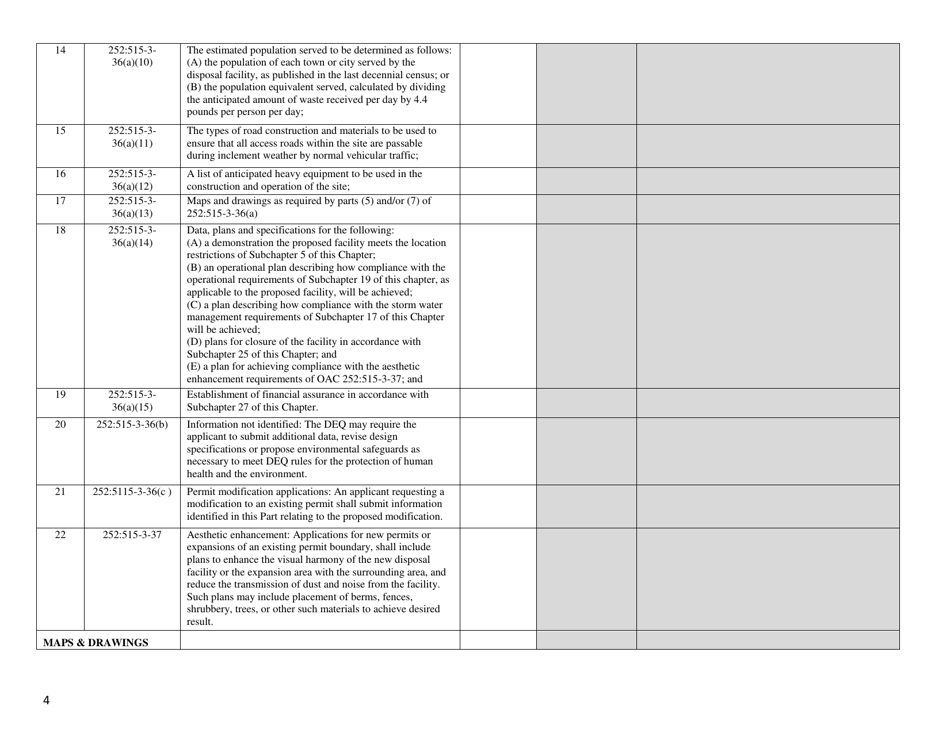 DEQ Form 515-101 Transfer Station  Processing Facilities Checklist - Oklahoma, Page 4