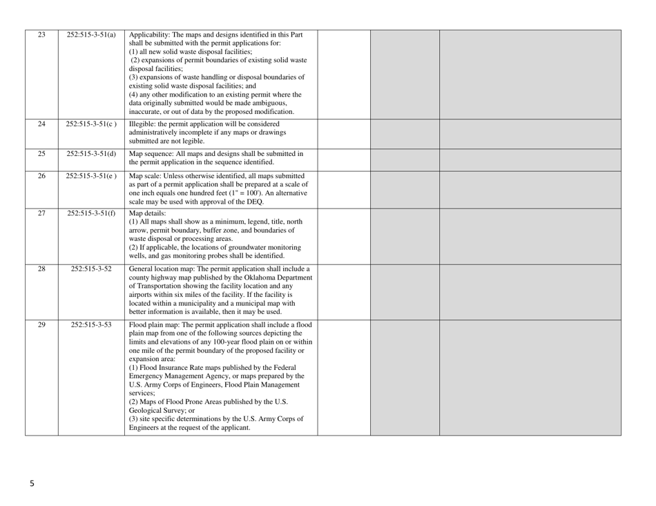 DEQ Form 515-101 Transfer Station  Processing Facilities Checklist - Oklahoma, Page 5