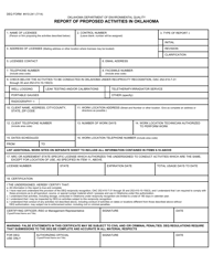 DEQ Form 410-241 &quot;Report of Proposed Activities in Oklahoma&quot; - Oklahoma