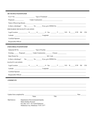 DEQ Form 583-D Facility Update Form - Oklahoma, Page 2