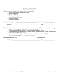 Guide to Assist Food Service Establishments in Preventing Contamination From Bare Hands - Oklahoma, Page 4
