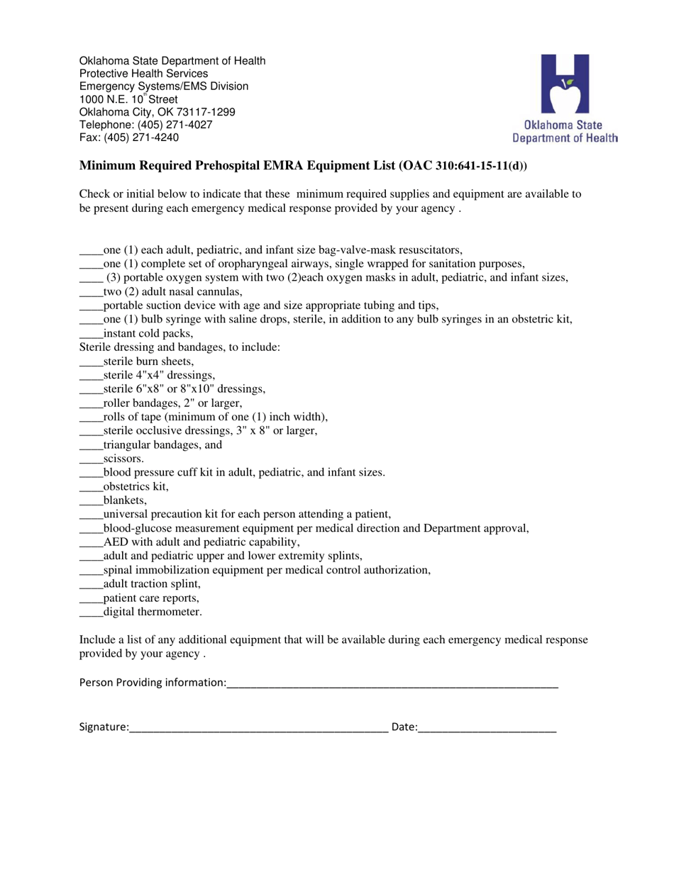 Instructions for the Completion of Oklahomas Pre-hospital Emergency Medical Response Agency Initial Application Forms - Oklahoma, Page 13