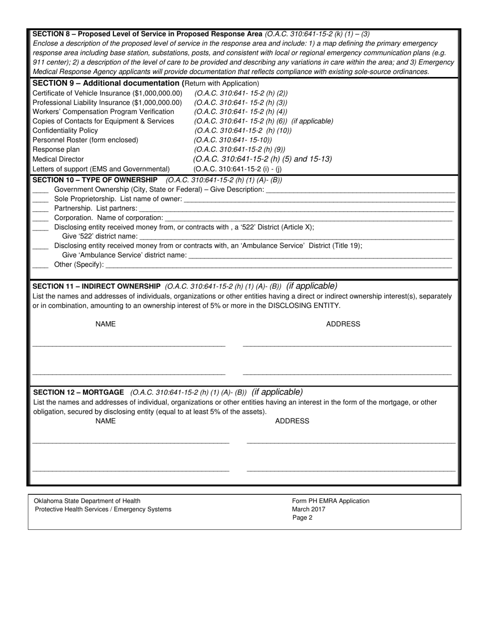 Instructions for the Completion of Oklahomas Pre-hospital Emergency Medical Response Agency Initial Application Forms - Oklahoma, Page 9
