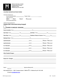 Document preview: Course Modification Form - Oklahoma