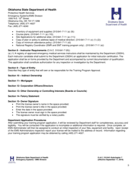 Instructions for the Completion of Oklahoma&#039;s Training Program Initial Application Forms - Oklahoma, Page 3