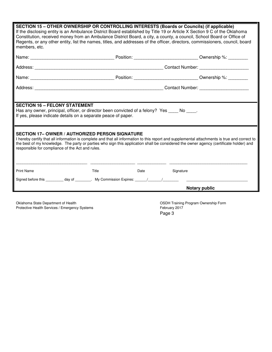 Instructions for the Completion of Oklahomas Training Program Initial Application Forms - Oklahoma, Page 7