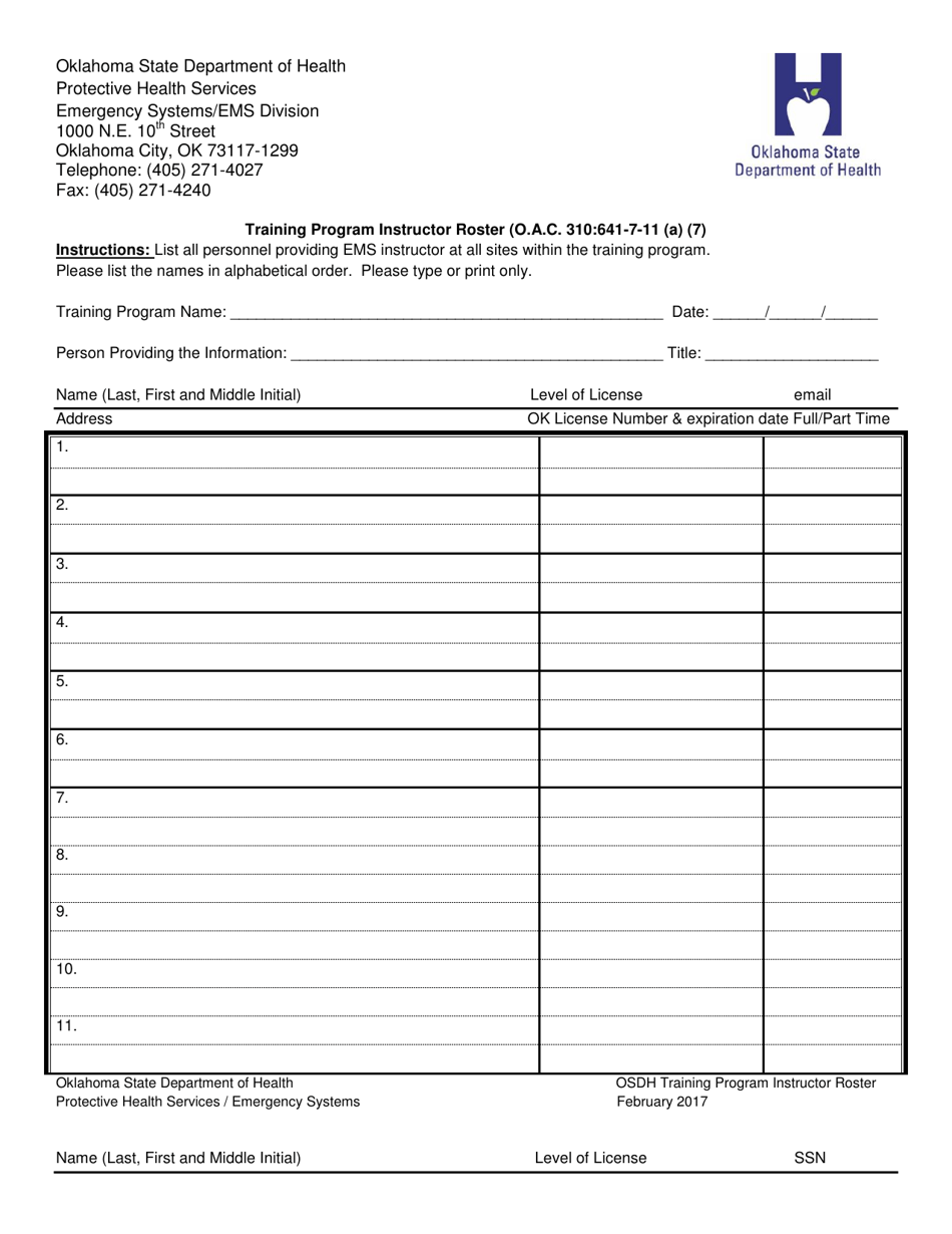 Instructions for the Completion of Oklahomas Training Program Initial Application Forms - Oklahoma, Page 8