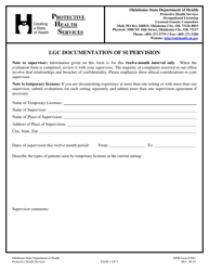 ODH Form 1061 Lgc Documentation of Supervision - Oklahoma