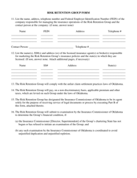 Risk Retention Group Form - Part a - Notice and Registration - Oklahoma, Page 3