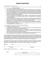 Oklahoma Pledge of Certificate - Fill Out, Sign Online and Download PDF ...