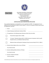 Utilization Review Certification and/or Registration Application Form - Oklahoma