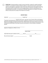 Utilization Review Certification and/or Registration Application Form - Oklahoma, Page 4