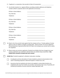 Utilization Review Certification and/or Registration Annual Renewal Application Form - Oklahoma, Page 2